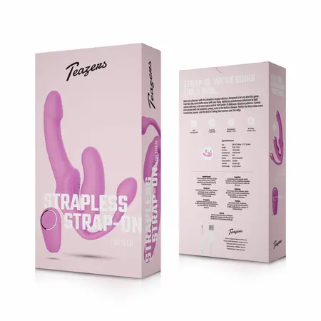 Teazers Strapless Pink intimni sistem sa duplim čepom i daljinskim upravljačem