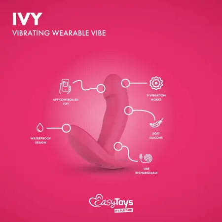 EasyConnect Ivy nosivi intimni stimulator na upravljanje preko aplikacije, ljubičasti, kompaktni