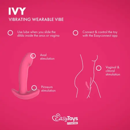 EasyConnect Ivy nosivi intimni stimulator na upravljanje preko aplikacije, ljubičasti, kompaktni