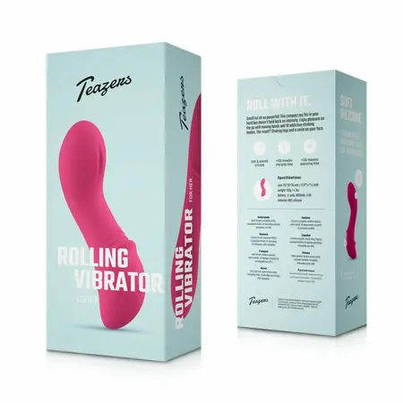 Teazers Rolling Mini Vibrator Raspberry Pink, kompaktni ergonomski masažer