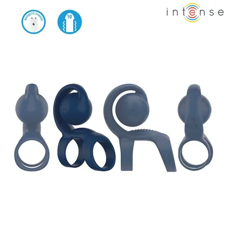 INTENSE Tyson silikonski vibrirajući prsten prečnika 3.2 cm sa 10 modova vibracije i vodootpornim dizajnom