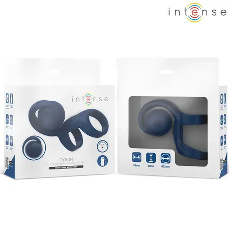 INTENSE Tyson silikonski vibrirajući prsten prečnika 3.2 cm sa 10 modova vibracije i vodootpornim dizajnom