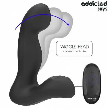 Addicted Toys Oscillating Perineal Massager Remote 10 Modes Black 147mm