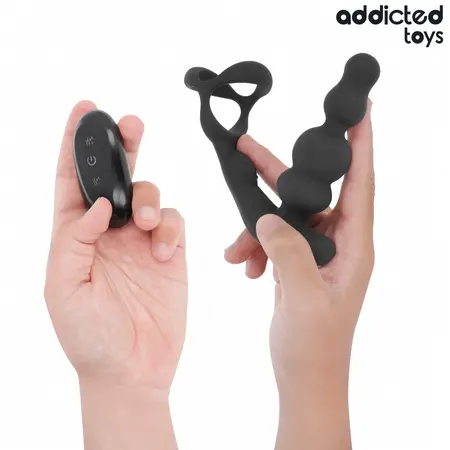 Addicted Toys rotirajući masažer prostate sa daljinskim upravljačem od crnog silikona