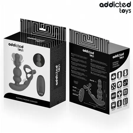 Addicted Toys rotirajući masažer prostate sa daljinskim upravljačem od crnog silikona