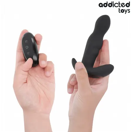 Addicted Toys Rotating Vibrating Anal Plug Remote - 10 Modes, Silicone, 135mm