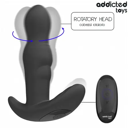 Addicted Toys Rotating Vibrating Anal Plug Remote - 10 Modes, Silicone, 135mm