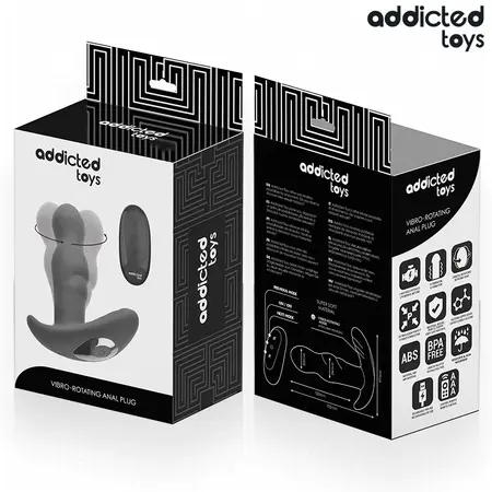 Addicted Toys Rotating Vibrating Anal Plug Remote - 10 Modes, Silicone, 135mm