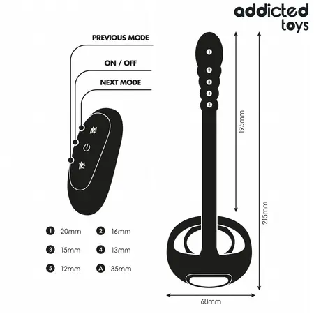 Addicted Toys P Spot prsten sa dva motora i daljinskim upravljačem medicinski silikon 215 mm