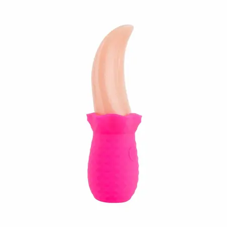 Teazers Tongue roze vibrator u obliku jezika, fleksibilni silikonski masažer za spoljašnju stimulaciju sa USB punjenjem