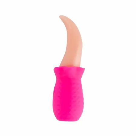 Teazers Tongue roze vibrator u obliku jezika, fleksibilni silikonski masažer za spoljašnju stimulaciju sa USB punjenjem