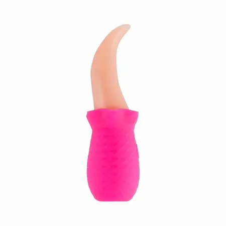Teazers Tongue roze vibrator u obliku jezika, fleksibilni silikonski masažer za spoljašnju stimulaciju sa USB punjenjem
