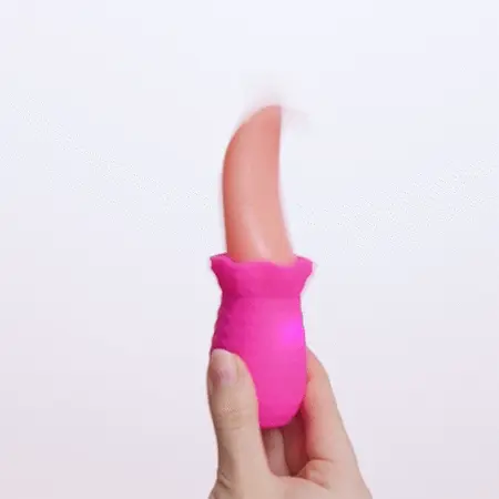 Teazers Tongue roze vibrator u obliku jezika, fleksibilni silikonski masažer za spoljašnju stimulaciju sa USB punjenjem