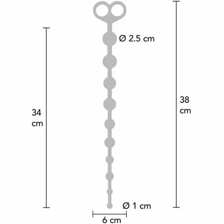 TOYJOY fleksibilne silikonske intimne kuglice 34cm crne