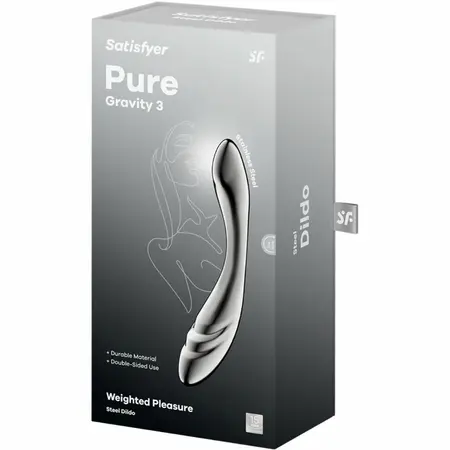 Satisfyer Pure Gravity 3 dvostrani intimni masažer od nerđajućeg čelika