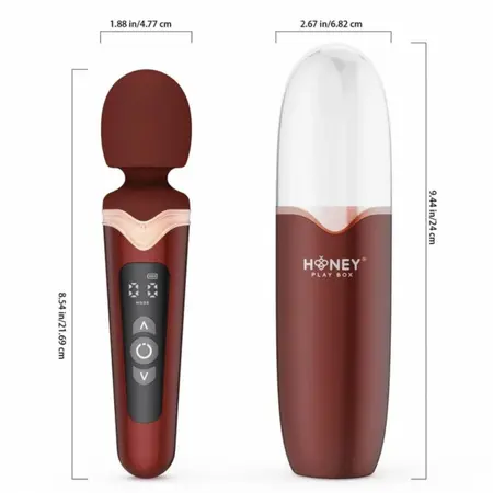 HoneyPlayBox Stormi crveni masažer sa funkcijom grejanja, 9 modova vibracije i magnetnim punjenjem