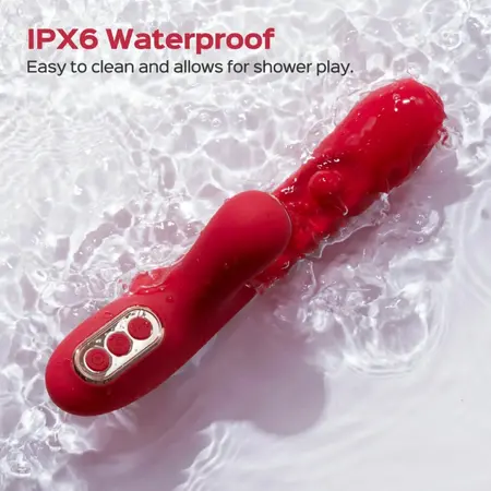 HoneyPlayBox Tickler Red - Wiggling & Tapping Multi-Function Vibrator