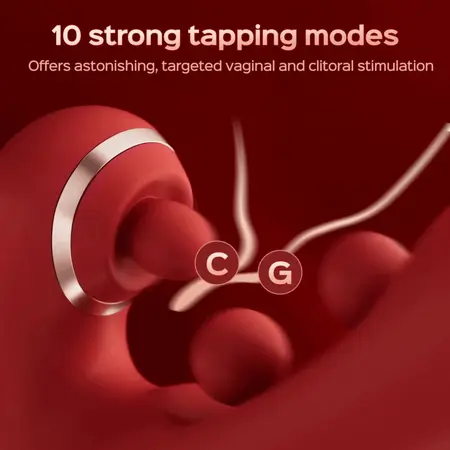 HoneyPlayBox Tickler Red - Wiggling & Tapping Multi-Function Vibrator