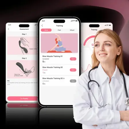 Honey Play Box PUFF pametni Kegel trenažer u crvenoj boji sa podesivim sistemom kontrole preko aplikacije