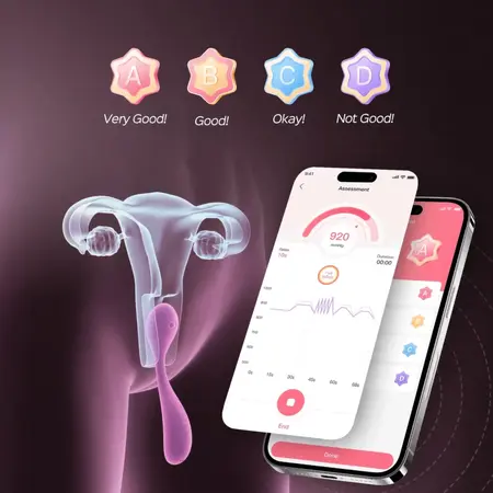 Honey Play Box PUFF pametni Kegel trenažer u crvenoj boji sa podesivim sistemom kontrole preko aplikacije