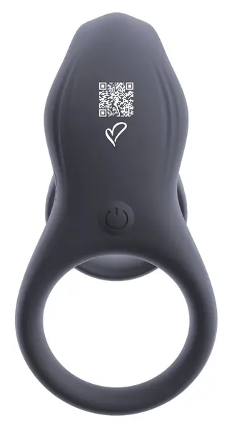 beau coeur Vylor RC silikonski intimni prsten sa dva motora, crni, 13.5 cm