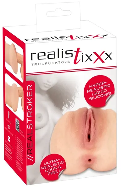 Realistixxx RealStroker anatomski dvokanalni silikonski model 17.5 cm