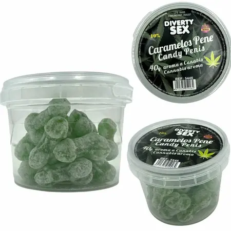 DIVERTY SEX Diablo Goloso Mini Candy Jar 20 komada sa aromom kanabisa, zelene