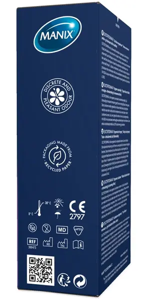 MANIX Excitation Max 12 komada anatomski kondomi sa teksturom tačkica i rebrima od lateksa