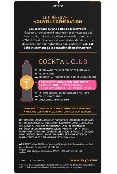 SKYN Cocktail Club Sensoprene aromatizovani kondomi bez lateksa 9 komada