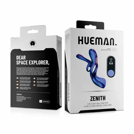 Hueman Zenith intimni prsten sa dvostrukom stimulacijom, ljubičasti, sa daljinskim upravljačem