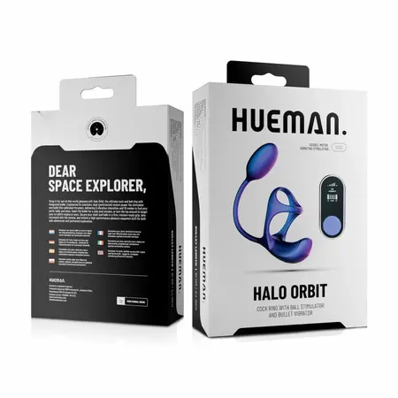 Hueman Halo Orbit intimni prsten sa dva motora, ljubičasti, sa daljinskim upravljačem