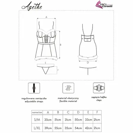 Livco Corsetti Agathe LC 90607 praznični set spavaćice sa kapicom L/XL