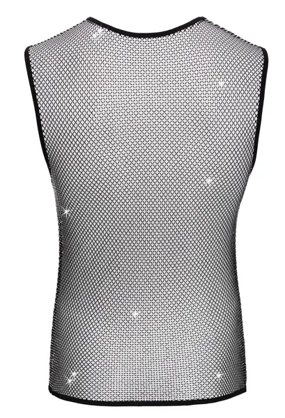 Svenjoyment Men's Net Shirt XL Black with Decorative Gems