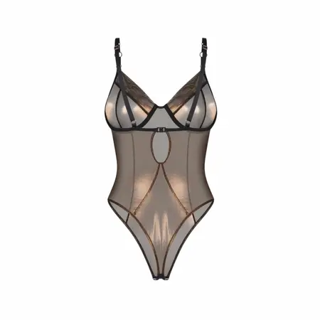 Obsessive Soranna smeđi mrežasti bodi L/XL