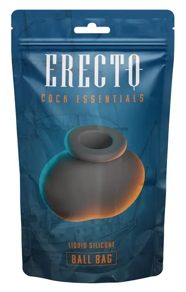 Erecto anatomski prsten za testise od tečnog silikona 7x8.5cm crni