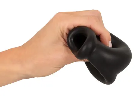Erecto anatomski prsten za testise od tečnog silikona 7x8.5cm crni