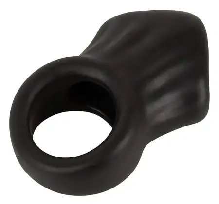 Erecto duo intimni prsten i rastezač mošnica od tečnog silikona, crni, 8 cm