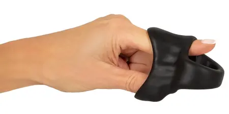 Erecto duo intimni prsten i rastezač mošnica od tečnog silikona, crni, 8 cm