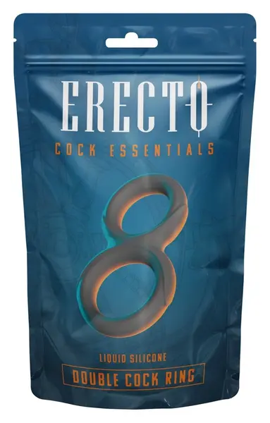 Erecto Double Support Ring fleksibilni dvostruki prsten od tečnog silikona crni 19g