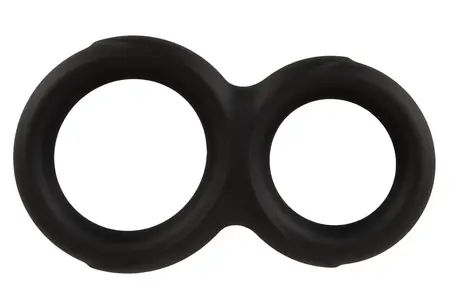 Erecto Double Support Ring fleksibilni dvostruki prsten od tečnog silikona crni 19g