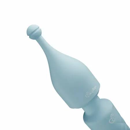EasyToys Mini Wand vibrator u plavoj boji sa 18 modova vibracije, punjiv preko USB kabla, napravljen od nežnog silikona
