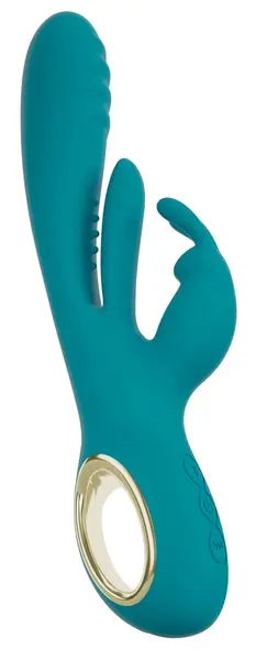 Sweet Smile Rabbit Vibrator with Thrust Function & Flicking Tongue 25cm Pink