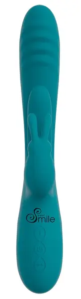 Sweet Smile Rabbit Vibrator with Thrust Function & Flicking Tongue 25cm Pink