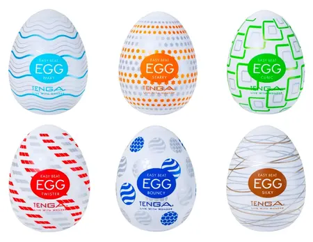 Tenga Egg Variety Pack Standard, komplet od 6 teksturisanih intimnih jaja za masturbaciju