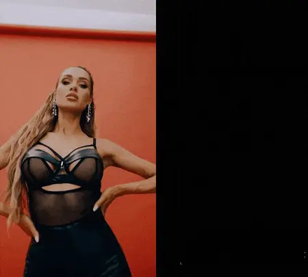 Obsessive Dominna crni seksi negliže i tange set, wetlook i mrežica, podesiva veličina L/XL