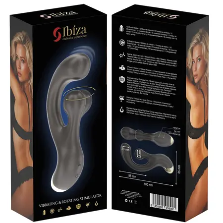 IBIZA Vibrating & Rotating Intimate Machine, Ergonomic, USB, Waterproof, 18cm