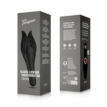 Teazers Focus intimni stimulator u crnoj boji sa ergonomskim sistemom za usisavanje i lizanje