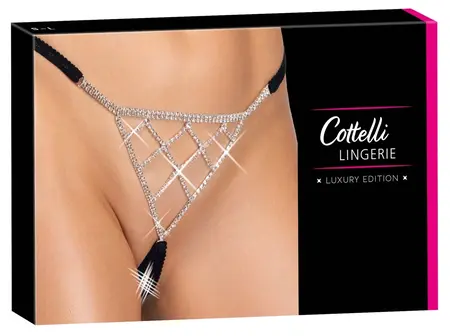 Cottelli Lingerie podesive crne trake sa cirkonima S do L