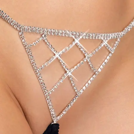 Cottelli Lingerie podesive crne trake sa cirkonima S do L