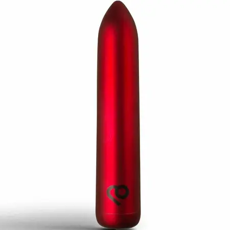 Rocks-Off punjivi vibrirajući metak Poppy Red, kompaktan vodootporni model